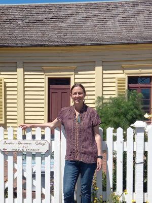 Akaroa Nature and History Tour Guide Marie Haley Outside Akaroa Museum